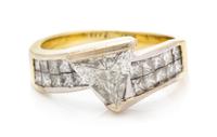 An 18 Karat Yellow Gold, Platinum, and Diamond Ring, 3.70 dwts.