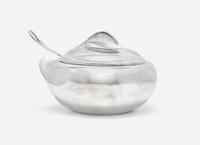 A Tiffany and Co. Thumbprint Silver Tureen, Cover, and Ladle