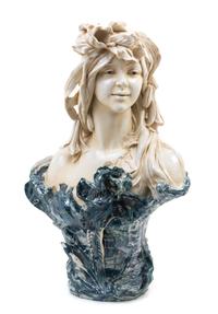 A Royal Dux Art Nouveau Pottery Bust Height 21 inches. — 20TH CENTURY