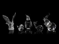 A Group of Five Glass Animal Figurines