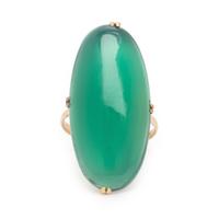 Chrysoprase and Yellow Gold Ring
