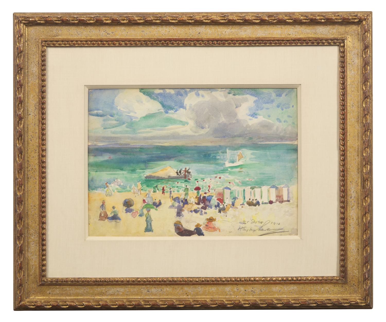 Two Works: Beach Scene, Cornwall, 1902 and Beach Scene, 1910