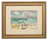 Two Works: Beach Scene, Cornwall, 1902 and Beach Scene, 1910