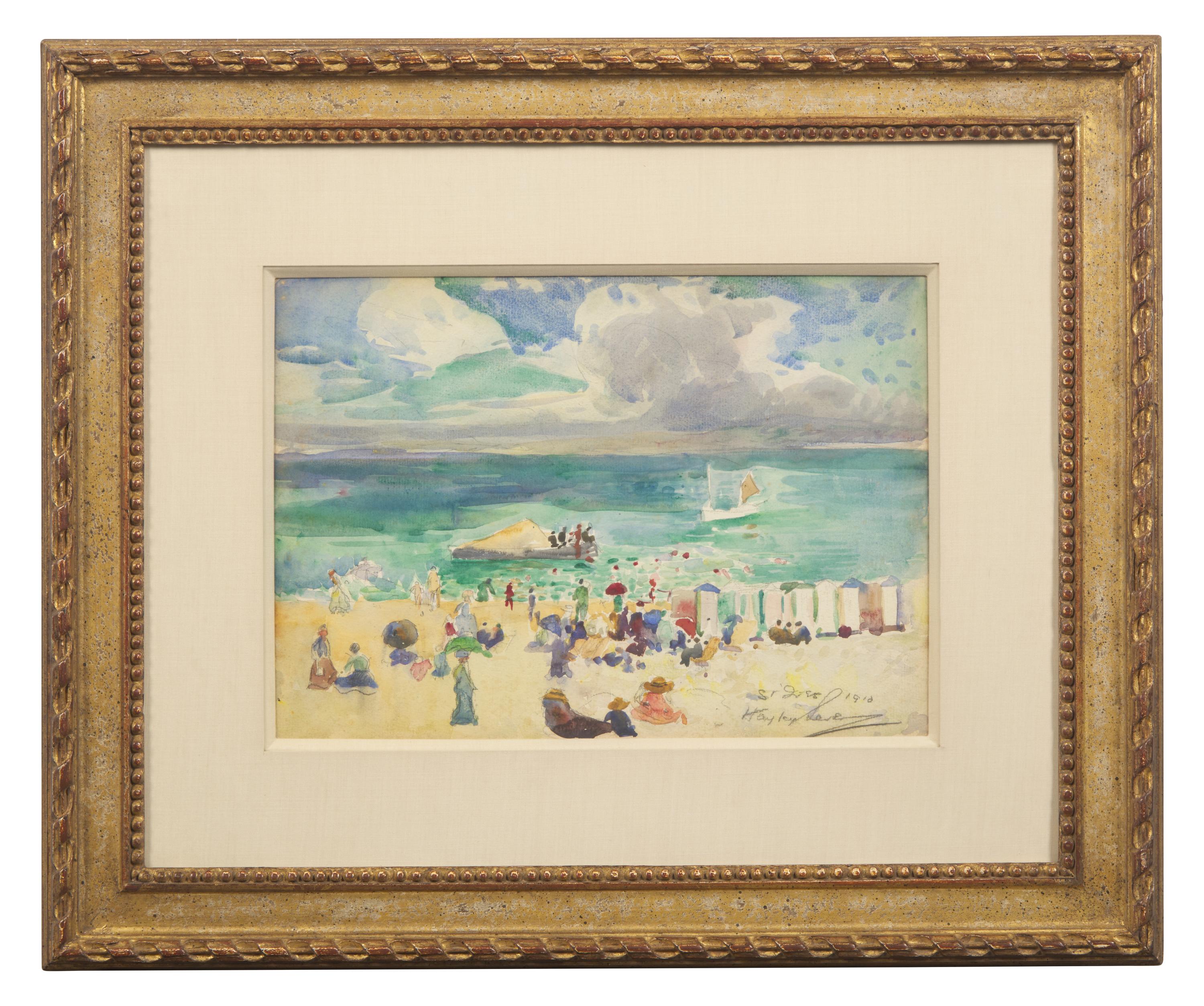 Two Works: Beach Scene, Cornwall, 1902 and Beach Scene, 1910