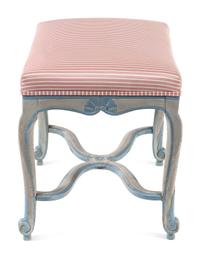 A Régence Provincial Blue-Painted Stool