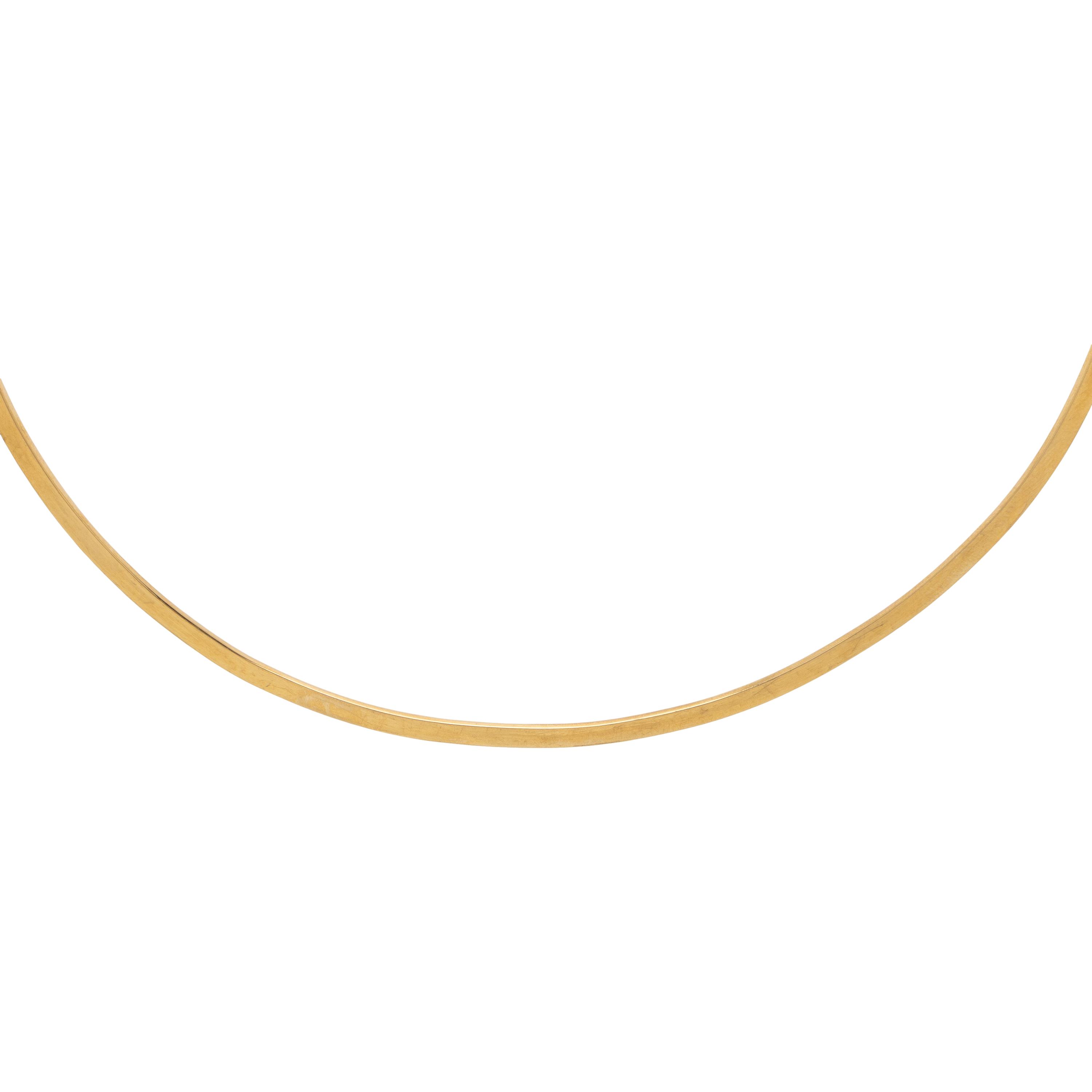 Yellow Gold Wire Choker Necklace