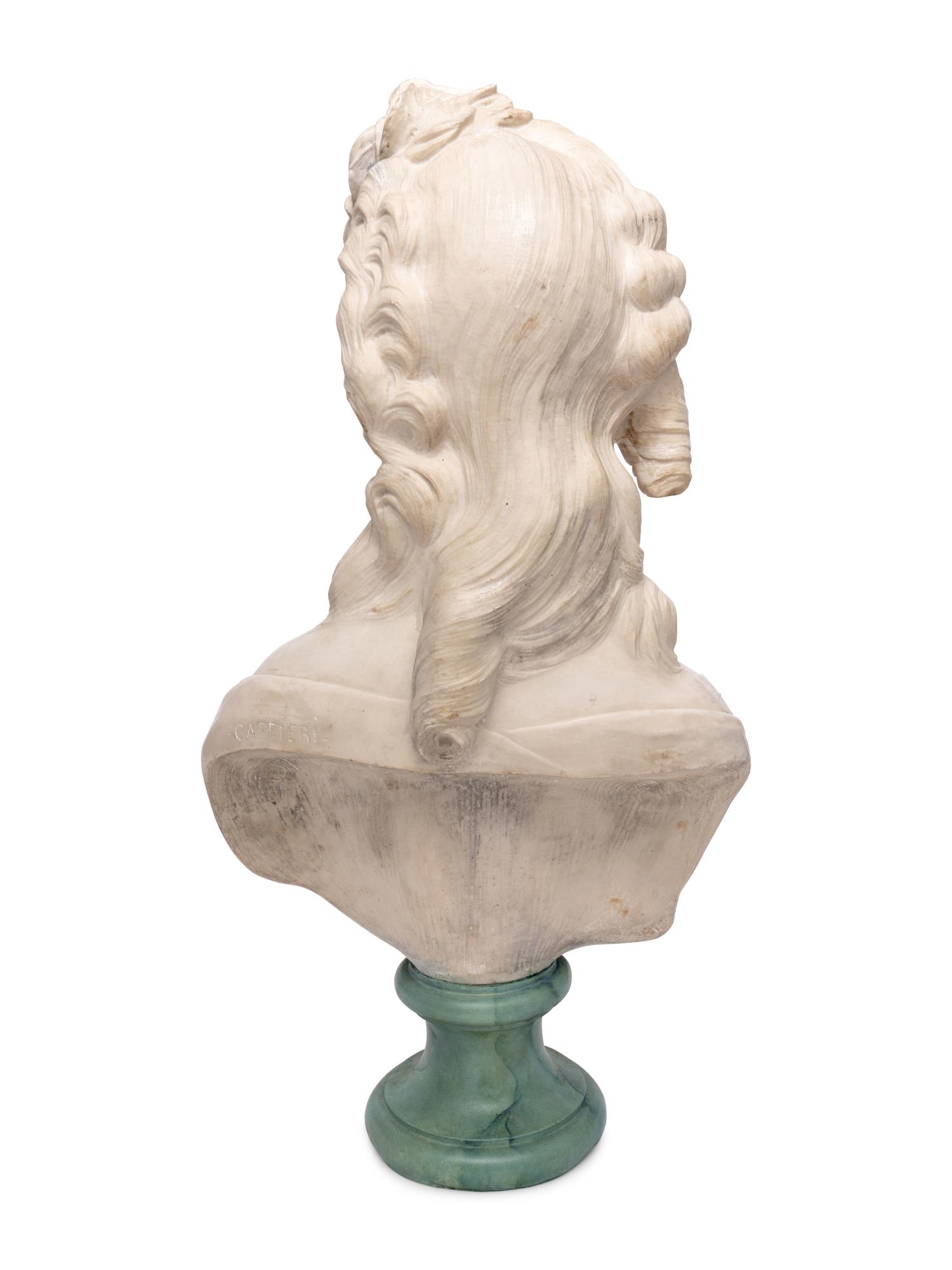 A Painted Composition Bust of a Young Woman After Jean-Jacques Cafffieri
