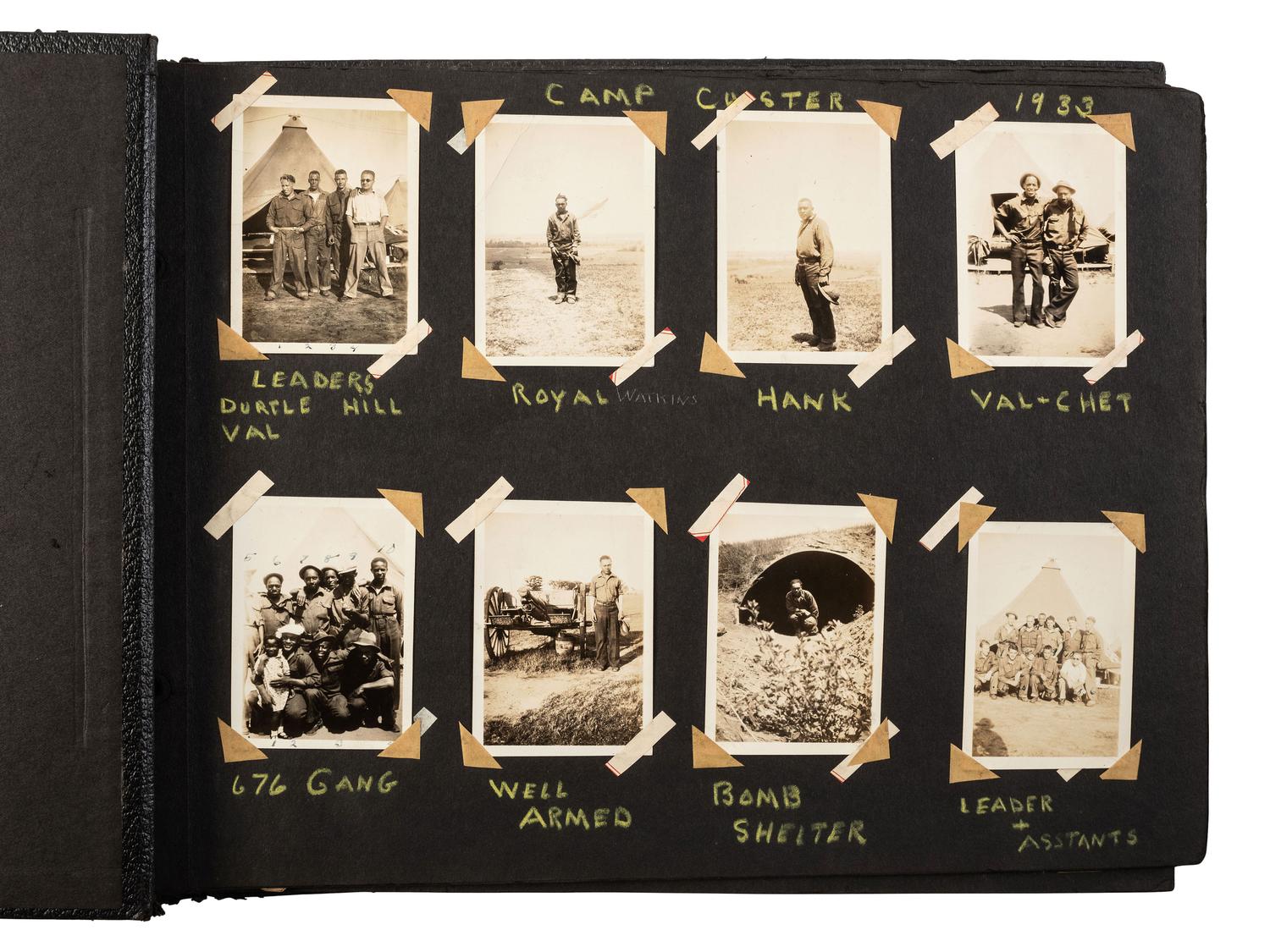[WORLD WAR II]. Archive identified to African American medical officer Captain Clark McRay Valentine, incl. photographs, documents, insignia, and related ephemera.