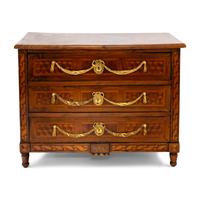 An Italian Neoclassical Gilt-Bronze Mounted, Parquetry and Walnut Table Cabinet