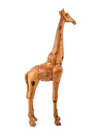 A Carved Pine Figure of a Giraffe