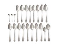 An Assembled Set of Twenty Federal Silver Armorial Spoons