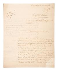 [MANUSCRIPTS - NAPOLEONIC]. A group of 2 letters in French, related to Jean-Baptiste Viallanes and Claude-Pierre Pajol.