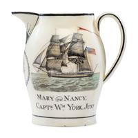A Liverpool Transfer-Printed Creamware 'Washington In Glory, America in Tears' Pitcher