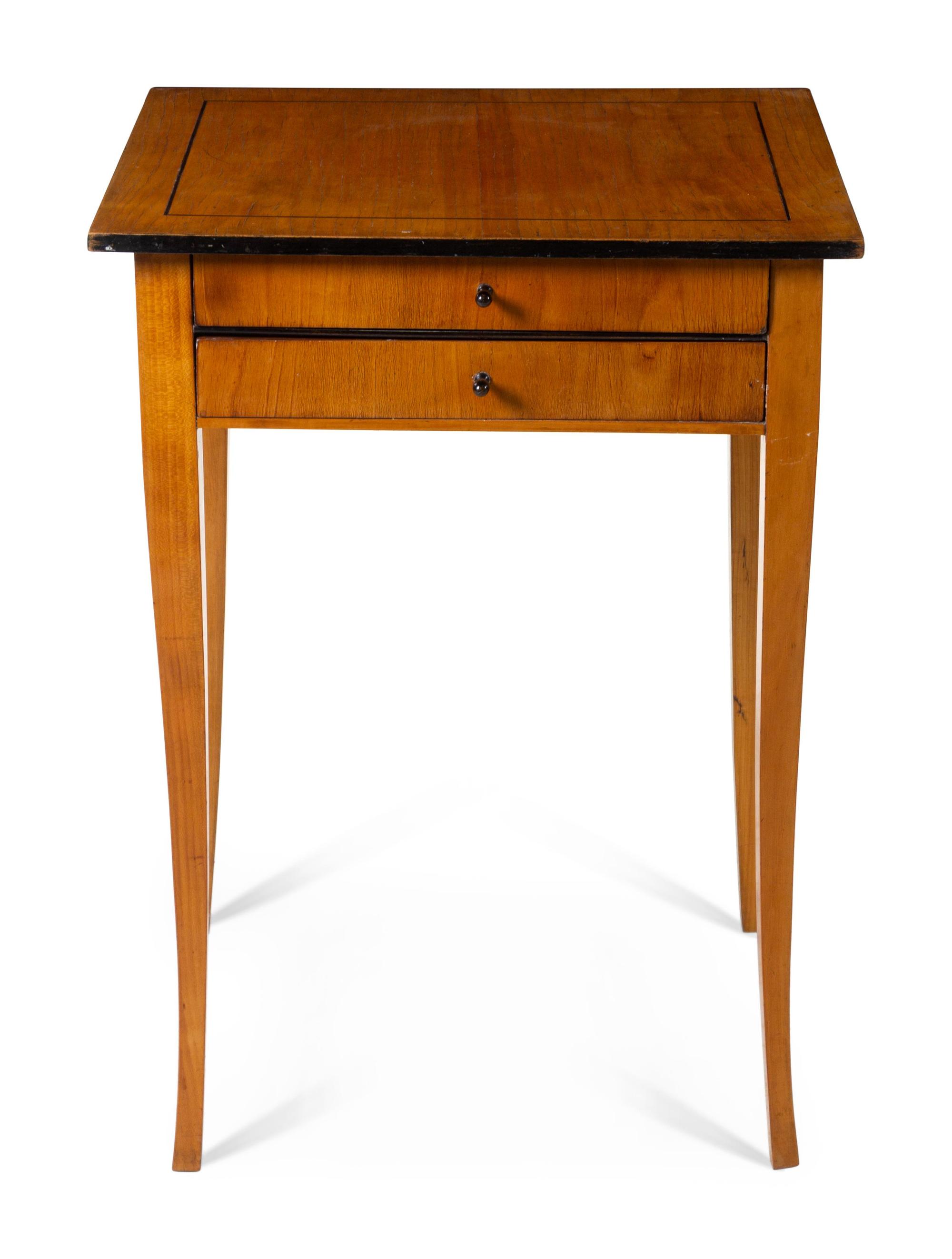 A Biedermeier Parcel Ebonized Side Table
