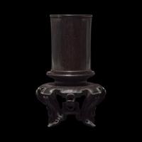 A Small Chinese Zitan Brushpot, Bitong 紫檀素面筆筒