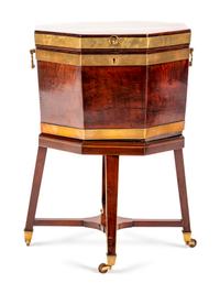 A George III Brass Banded Mahogany Cellarette