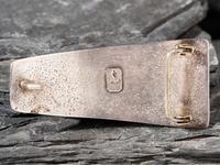 Tufa Cast Silver Belt buckle, with Mosaic Inlay