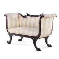 A Victorian Mahogany Settee and Armchair
