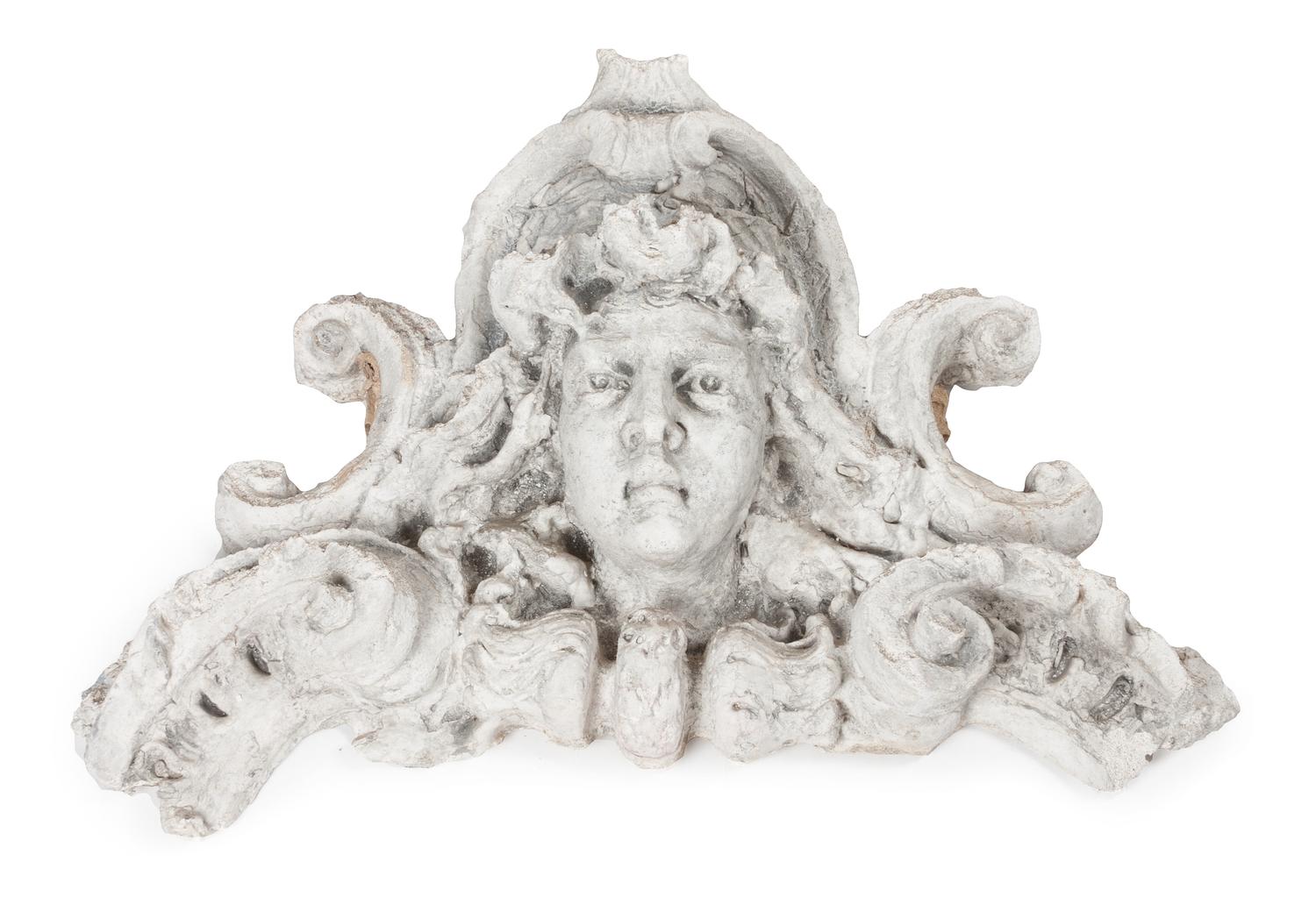 A Victorian Cast Stone Architectural Fragment Width 29 inches.