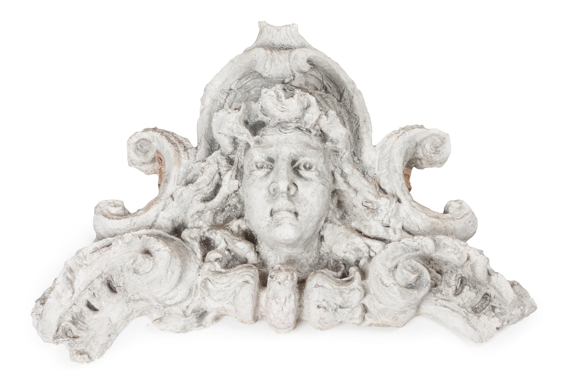 A Victorian Cast Stone Architectural Fragment Width 29 inches.