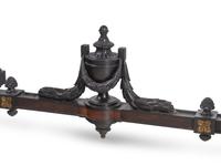 A Renaissance Revival Carved Walnut, Parcel Ebonized and Parcel Gilt Vitrine Cabinet on Stand