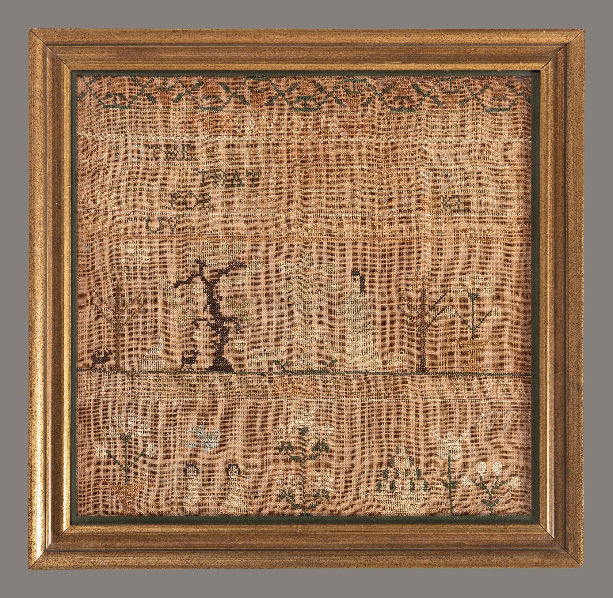 A Needlework Embroidered Schoolgirl's Sampler, Wrought by Mary Bleecker