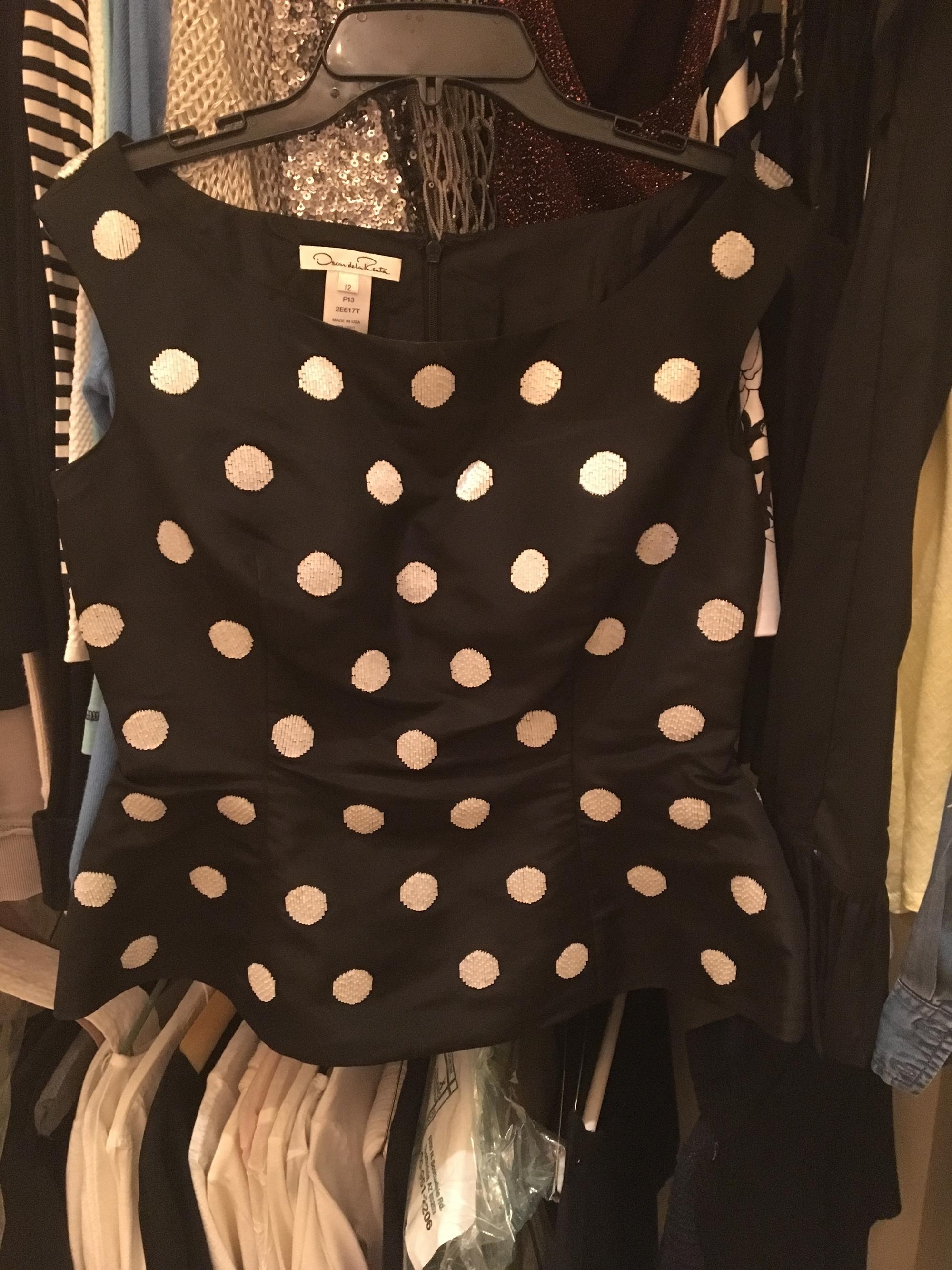 Oscar de la Renta Black Top, 1980-90s Size label: 12