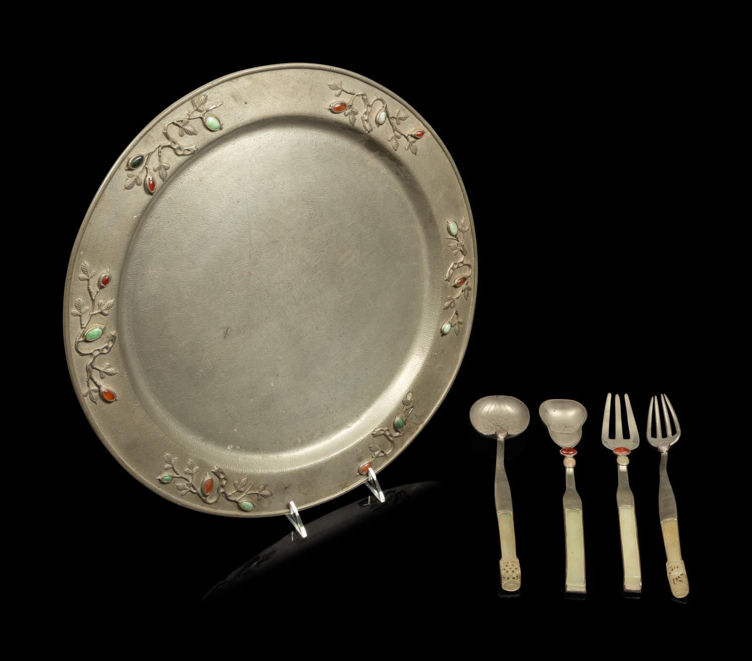 Six Chinese Pewter Articles