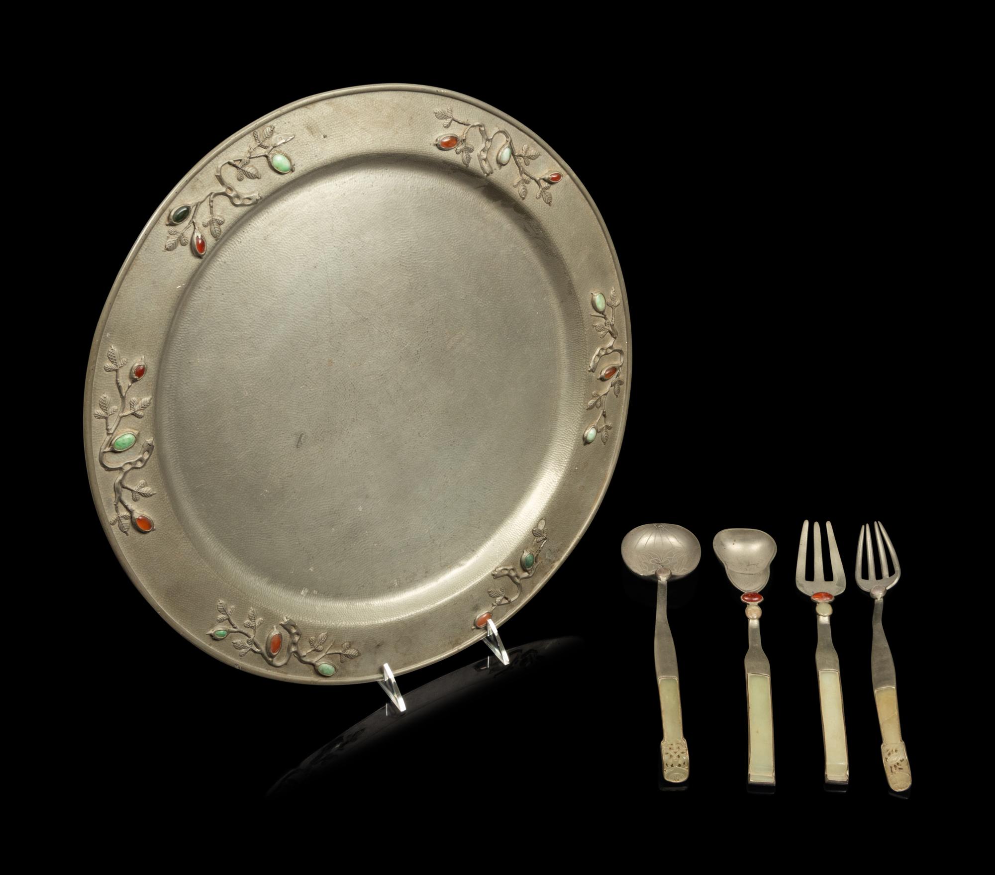 Six Chinese Pewter Articles