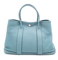 Hermès Blue Garden Party Bag, 2009 7.75" H x 11.5" W x 5.25" D; Handle drop: 4.25"