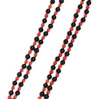 ONYX AND CORAL BEAD NECKLACE