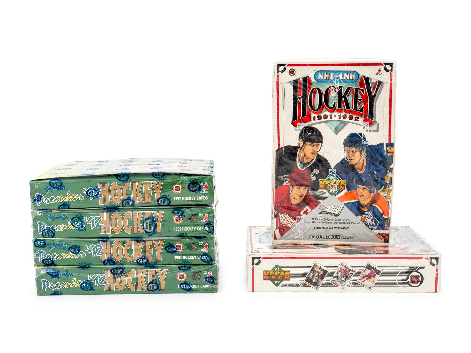 A Large Group of Unopened Hockey Card Material,