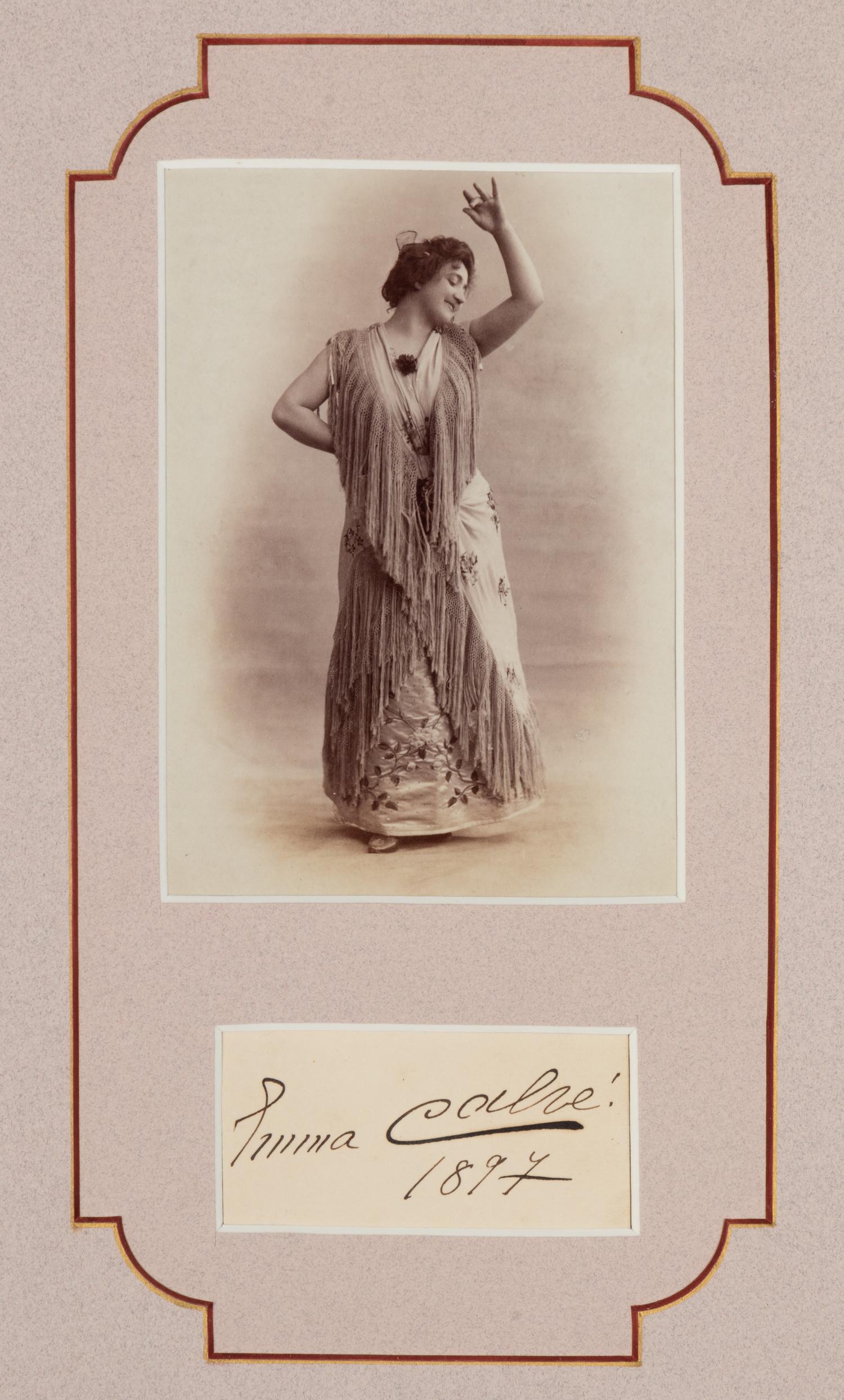 [19TH AND 20TH-CENTURY OPERA SINGERS]. A group of 8 photographs, cabinet photographs, or photographic postcards of opera singers from the 1890s-1900s, most signed, comprising images of: