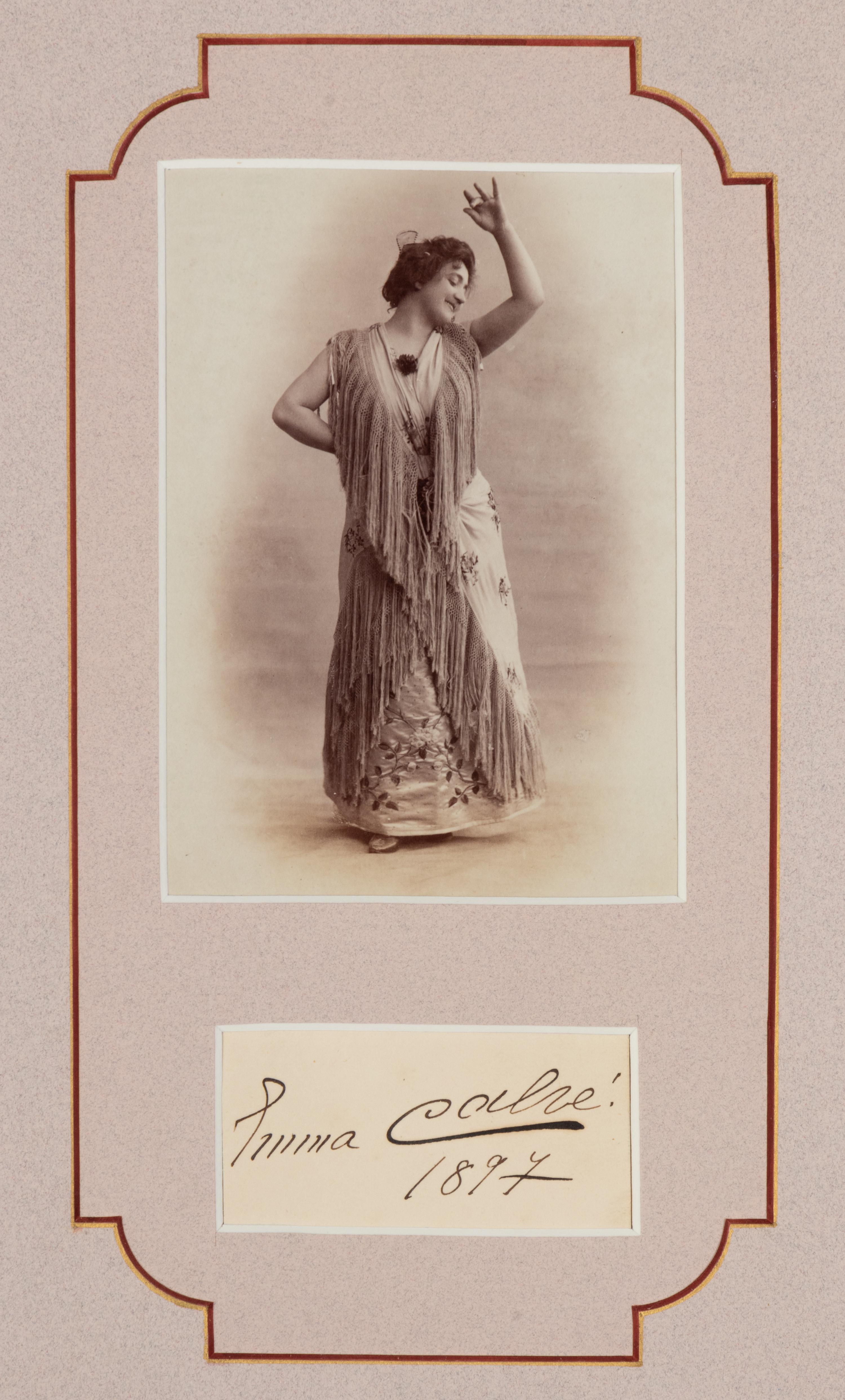 [19TH AND 20TH-CENTURY OPERA SINGERS]. A group of 8 photographs, cabinet photographs, or photographic postcards of opera singers from the 1890s-1900s, most signed, comprising images of: