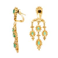 EMERALD AND DIAMOND CHANDELIER EARRINGS