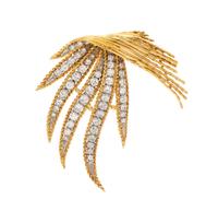 An 18 Karat Yellow Gold, Platinum and Diamond Brooch, Sterle for Montreaux, 19.35 dwts.
