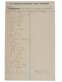 [CIVIL WAR - NAVY]. A group of 2 documents related to the iron clad ram USS Lafayette, comprising:
