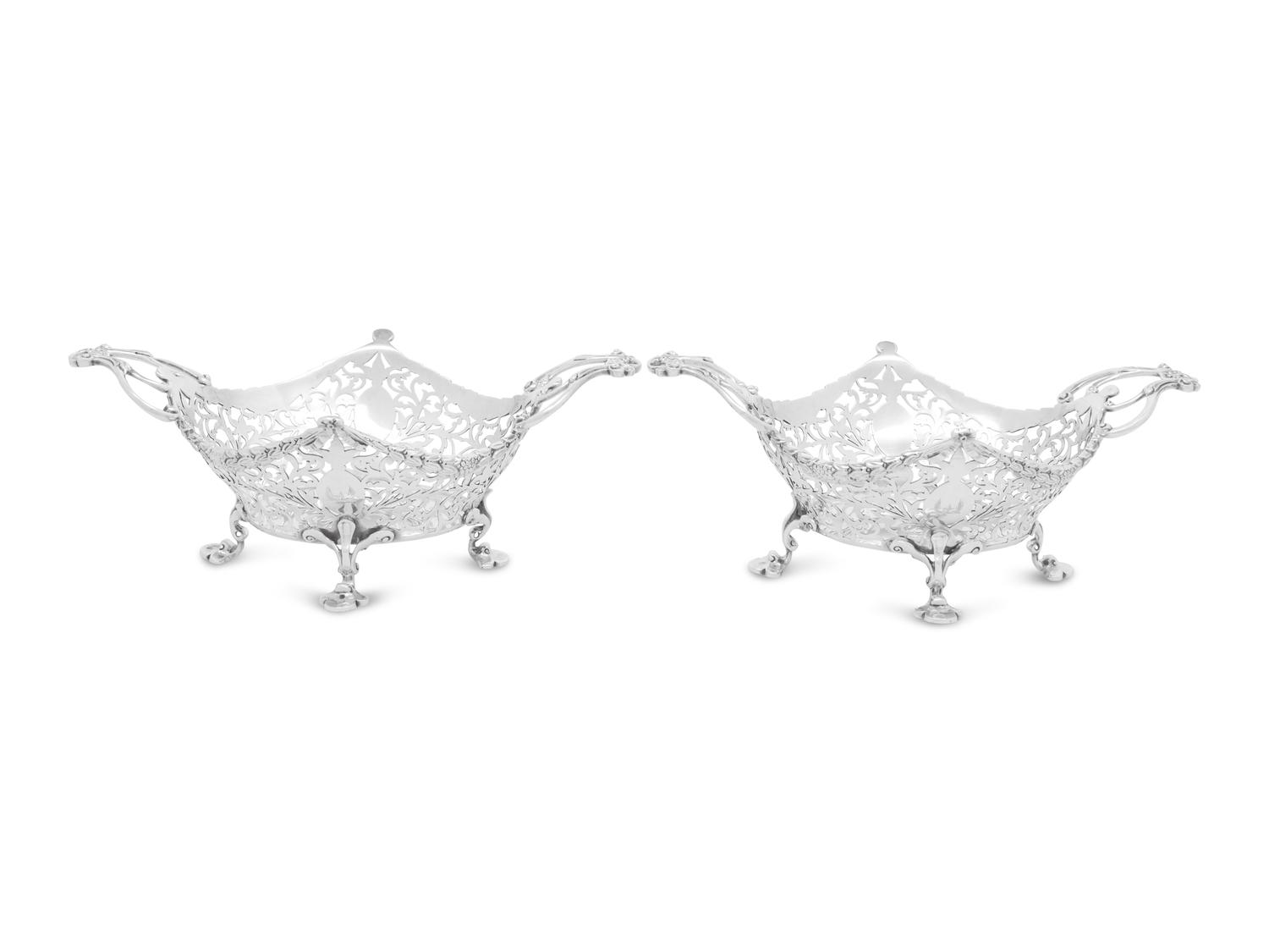 A Pair of Victorian Silver Sweetmeat Baskets
