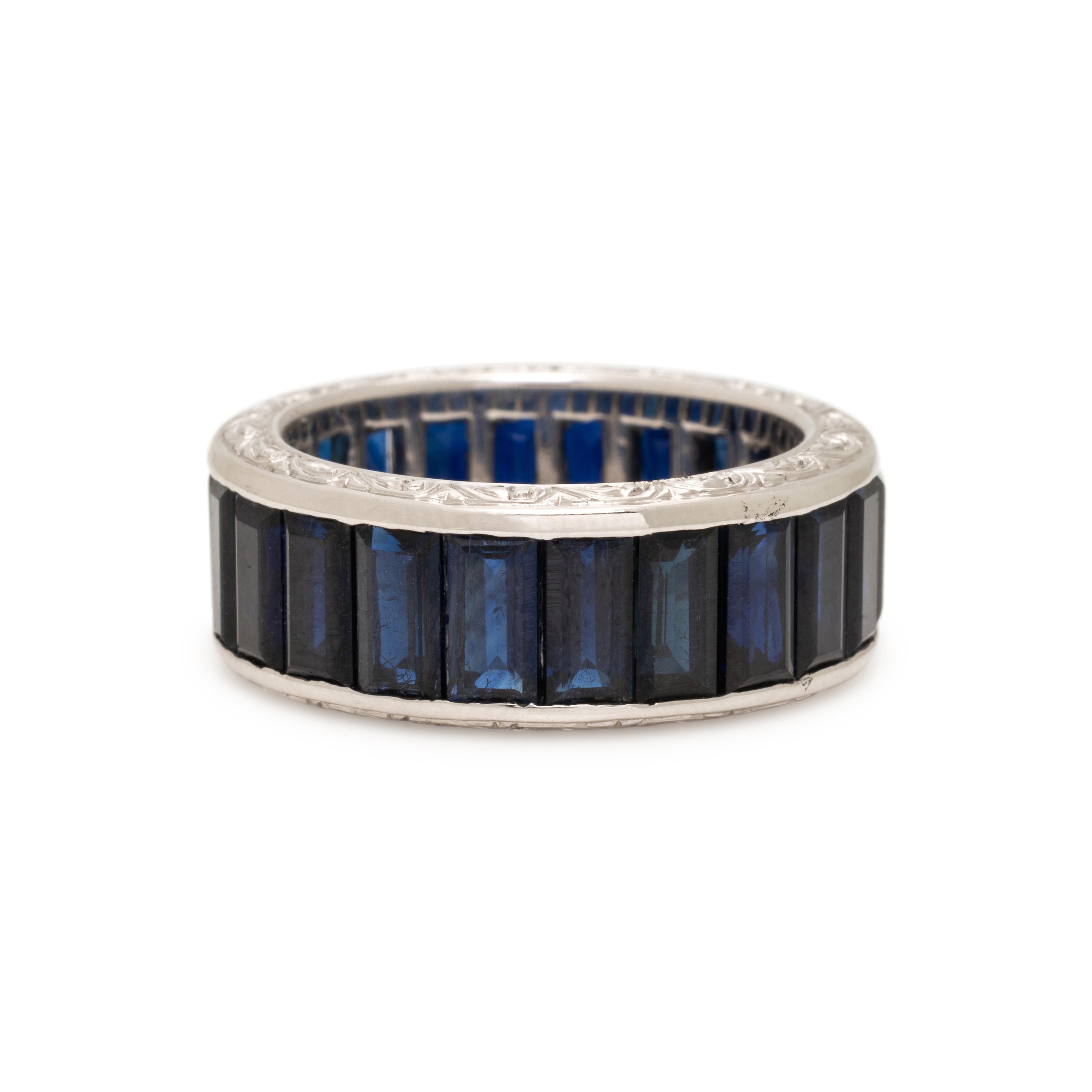 Sapphire and White Gold Eternity Band