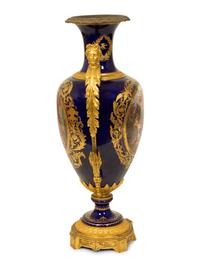 A Sevres Style Gilt Bronze Mounted Porcelain Covered Urn — 19TH CENTURY