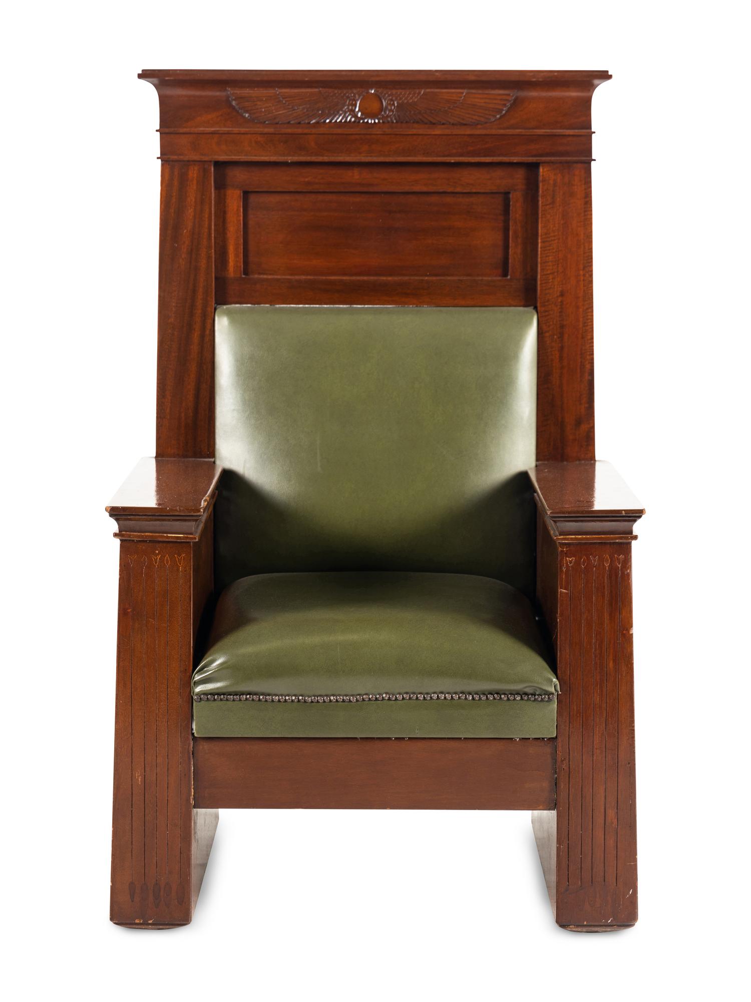An Egyptian Revival Throne Chair