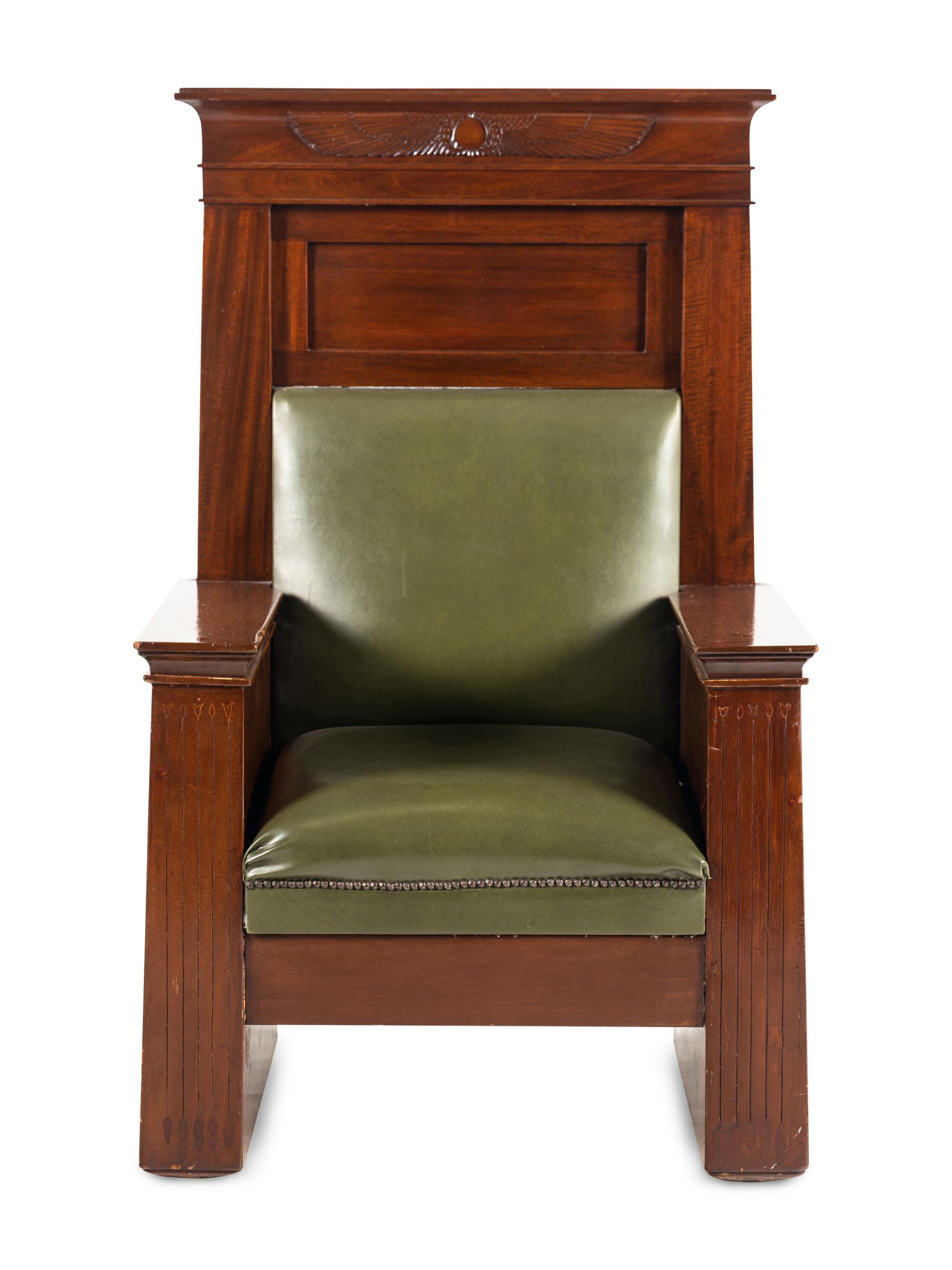 An Egyptian Revival Throne Chair