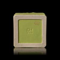 A Chinese Lime-Green Glazed Porcelain 'Dragons' Square Seal Paste Box and Cover, Late Qing Dynasty, Wang Bingrong Impressed Seal Mark 清晚期 王炳榮款檸檬綠釉模印雕二龍戲珠紋方型蓋盒