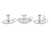Three English Silver Chambersticks