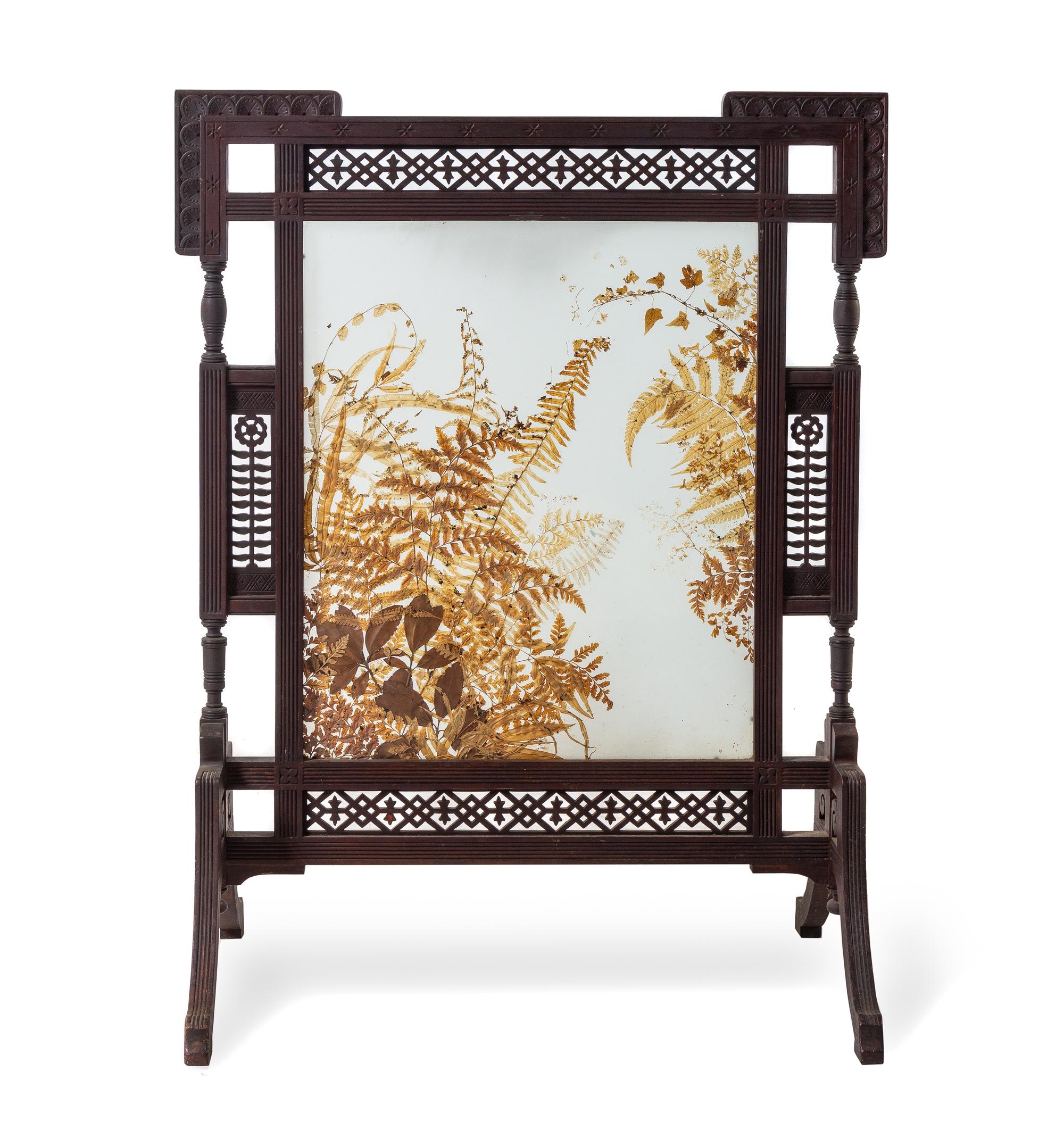 An Eastlake Style Walnut Firescreen