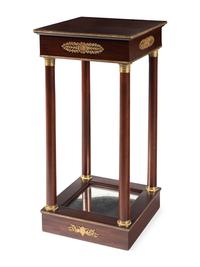 An Empire Style Gilt Bronze Mounted Mahogany Pedestal