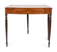 A Federal Inlaid Satinwood and Mahogany Flip Top Table — PROBABLY MASSACHUSETTS, CIRCA 1810