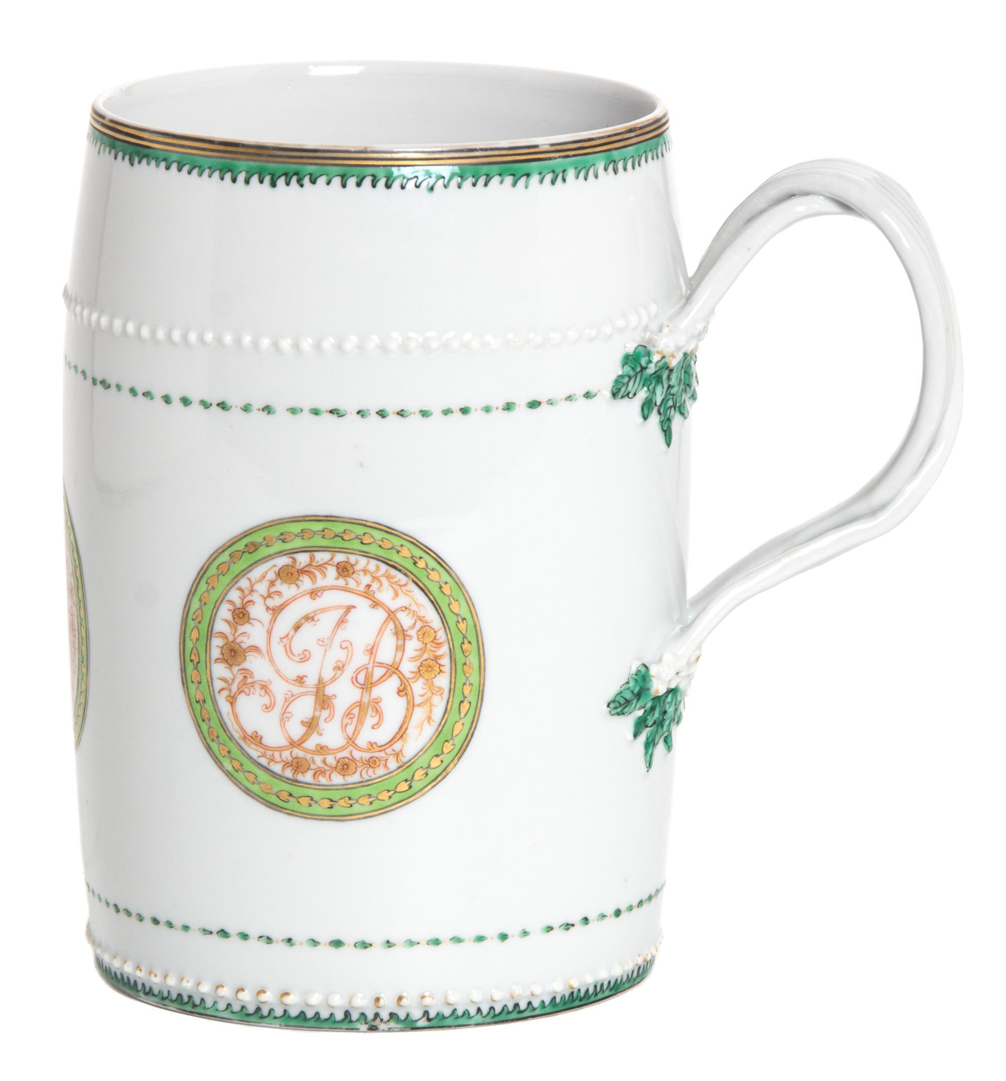 A Chinese Export Mug Height 6 1/4 inches. — 18TH CENTURY