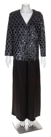An Yves Saint Laurent Haute Couture Black Sequin Cardigan, No size.