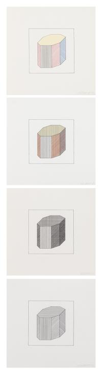Sol LeWitt, (American, 1928-2007) , Twelve Forms Derived From a Cube, 1984 (complete portfolio of 48 screenprints with title and justif